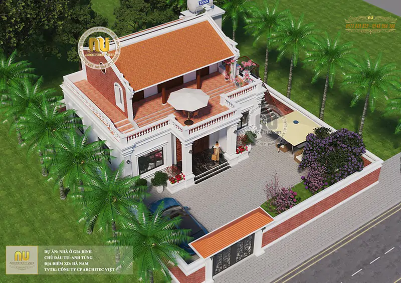 Nhà thờ kết hợp nhà ở 2 tầng tại nông thôn