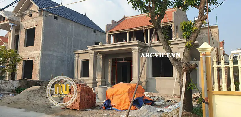 Nhà thờ kết hợp nhà ở 2 tầng tại nông thôn