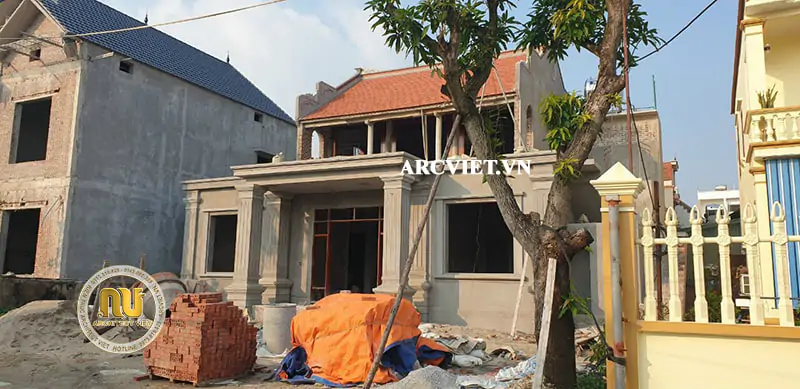 Nhà thờ kết hợp nhà ở 2 tầng tại nông thôn