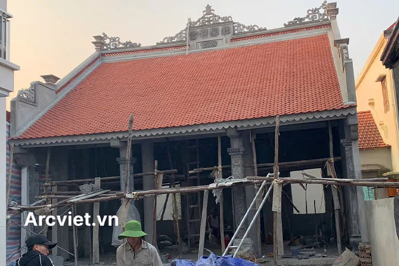 Nhà Từ Đường Bê Tông Giả Gỗ Tại Hà Nội