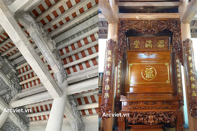 Nhà Từ Đường Bê Tông Giả Gỗ Tại Hà Nội