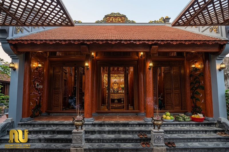 Nhà Từ Đường Bê Tông Giả Gỗ Tại Hà Nội
