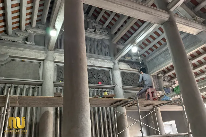 Nông thôn mẫu nhà thờ kết hợp nhà ở 2 tầng