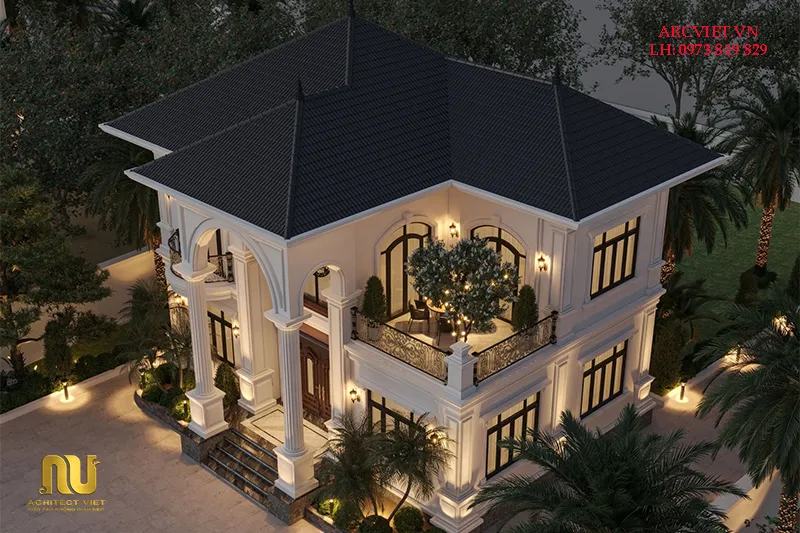 Biệt thự 2 tầng tân cổ mặt tiền 9m