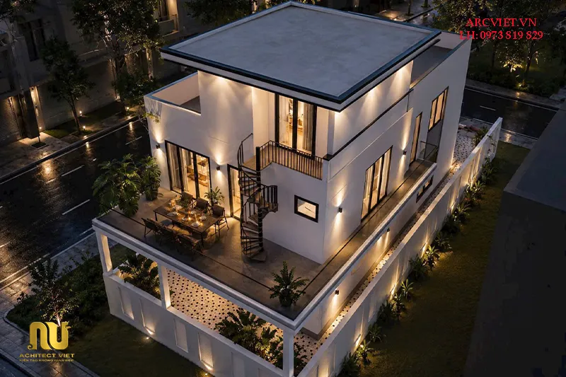 Biệt thự mái bằng ngang 9m