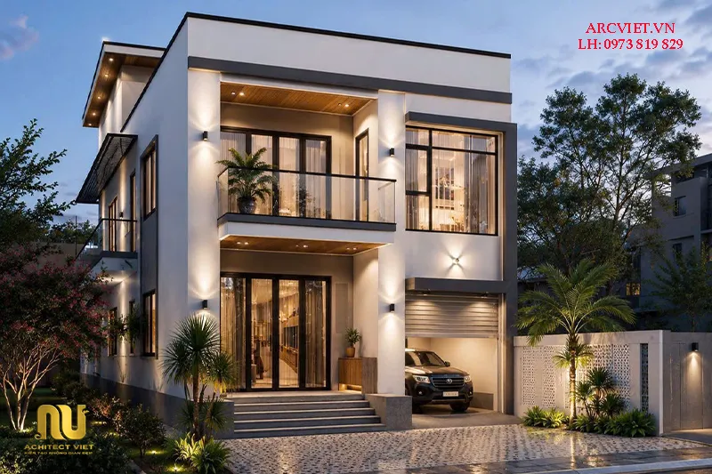 Biệt thự mái bằng ngang 9m
