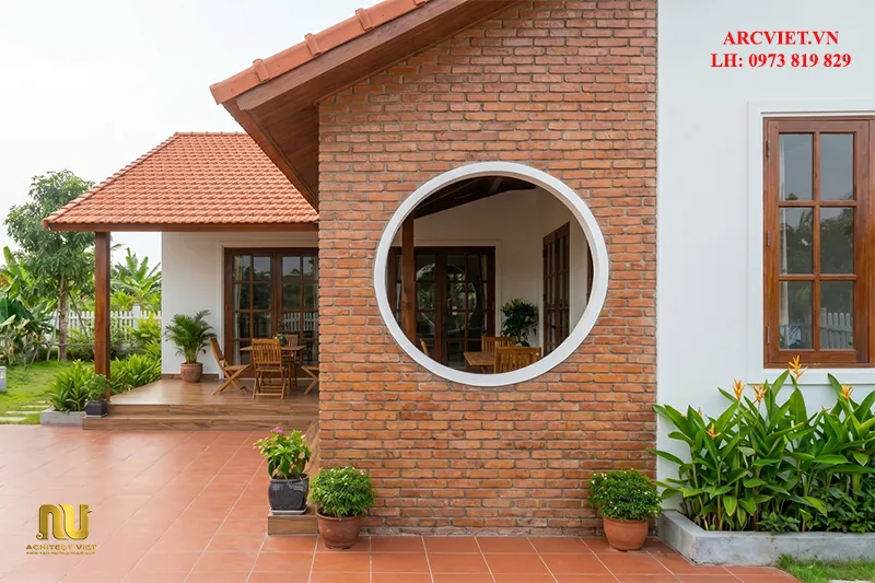 Mẫu nhà chữ L 1 tầng 4 phòng ngủ