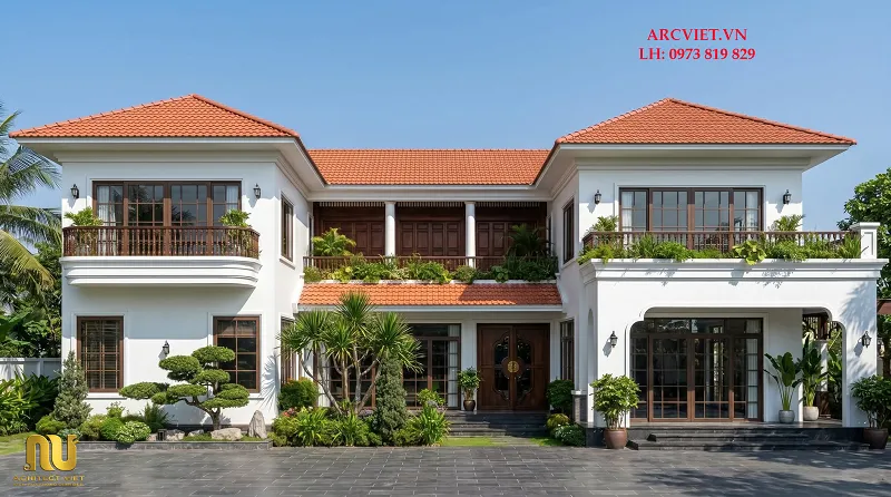 Mẫu nhà chữ U 2 tầng