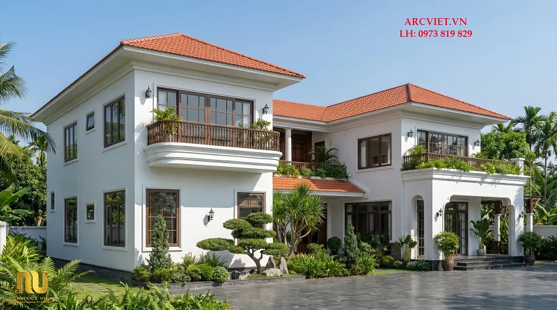 Mẫu nhà chữ U 2 tầng