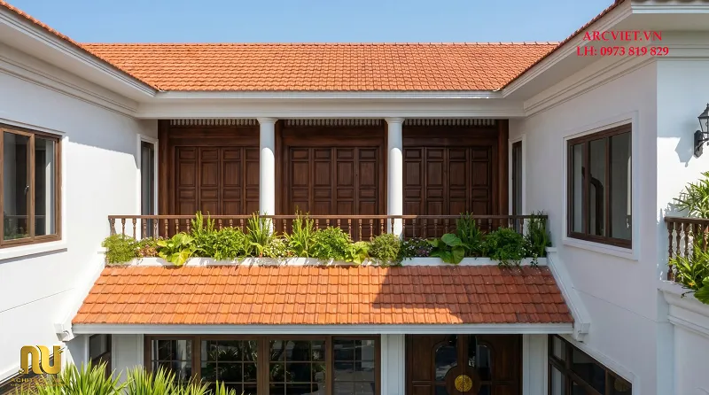 Mẫu nhà chữ U 2 tầng