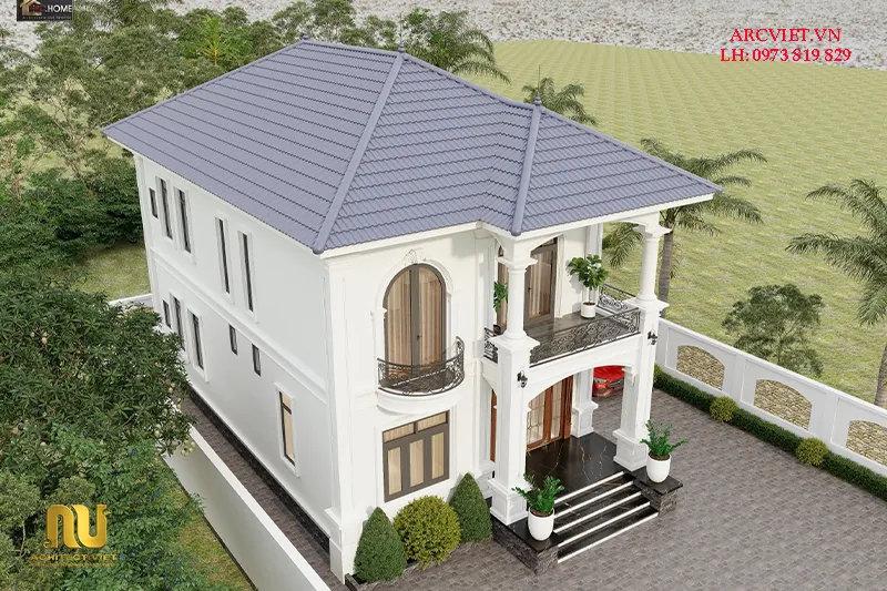 Mẫu nhà mái nhật 2 tầng 8m