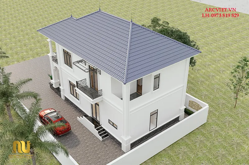 Mẫu nhà mái nhật 2 tầng 8m