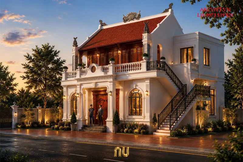 Mẫu nhà thờ 2 tầng kết hợp ở