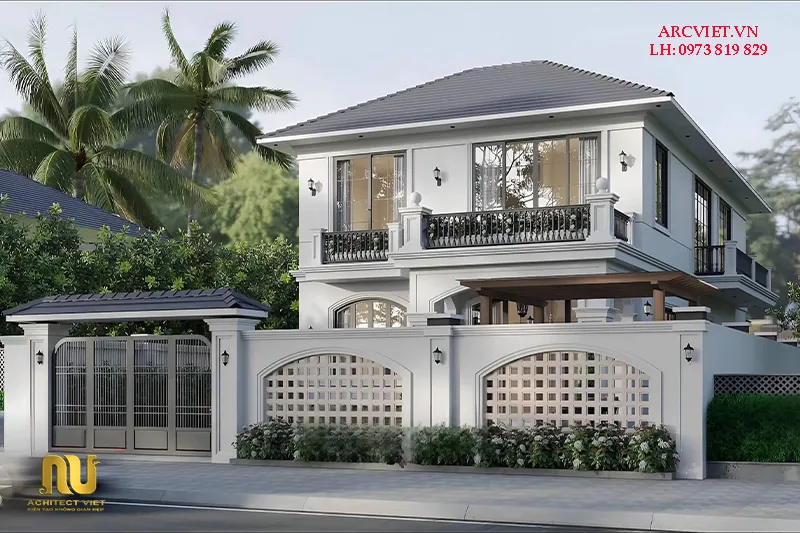 Nhà 2 tầng 10x12m mái nhật