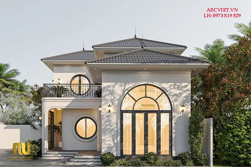 Nhà 2 tầng 8x12m mái nhật