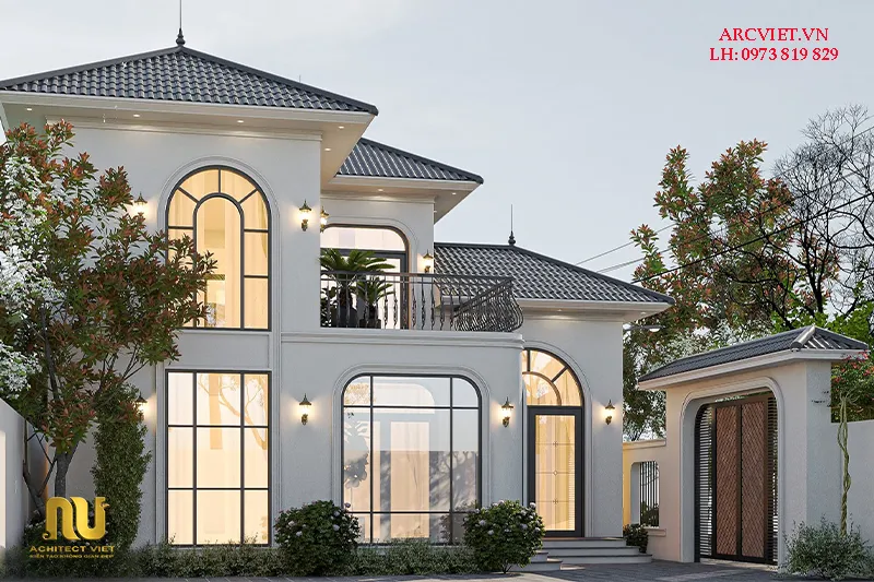 Nhà 2 tầng 8x12m mái nhật