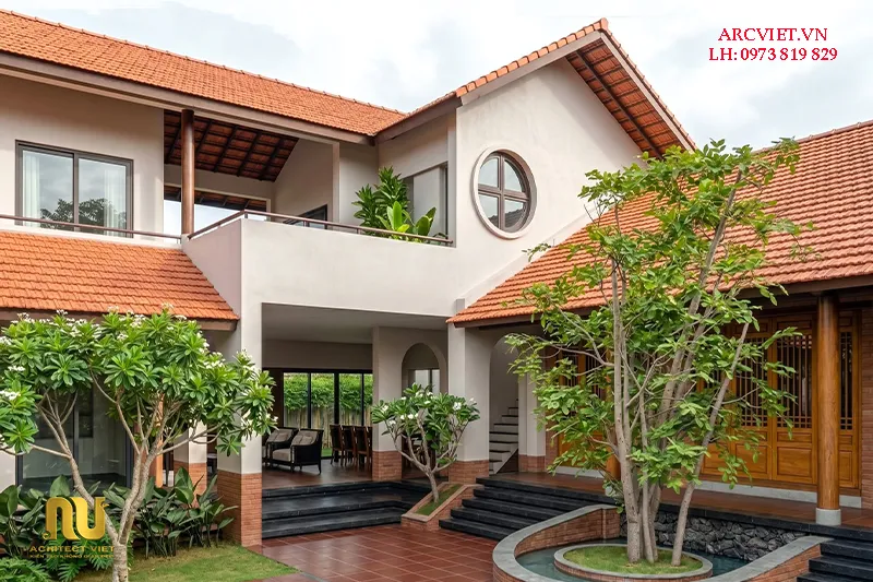 Nhà chữ l 2 tầng 5 phòng ngủ