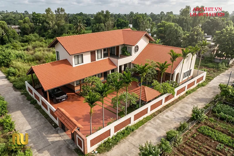 Nhà chữ l 2 tầng 5 phòng ngủ