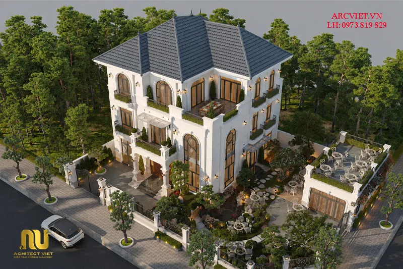Nhà mái nhật 2 tầng 8x14m