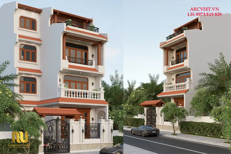 Nhà ống mặt tiền 8m 4 tầng