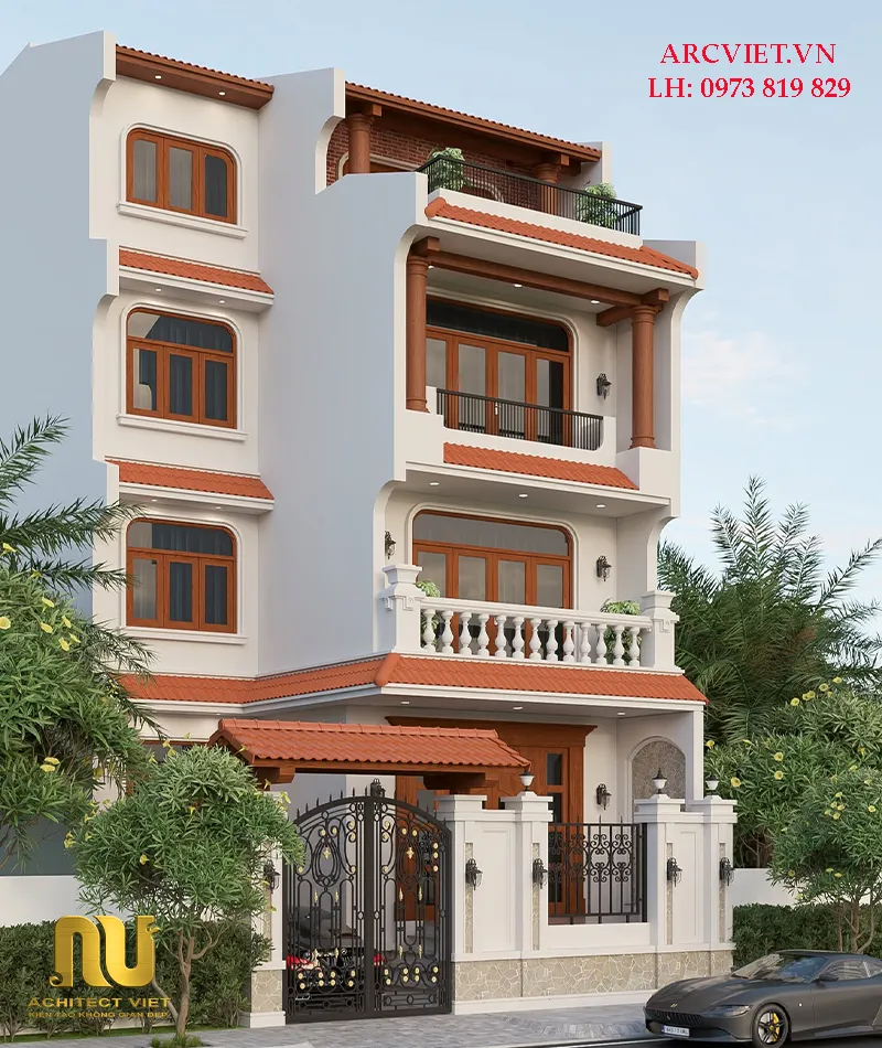 Nhà ống mặt tiền 8m 4 tầng
