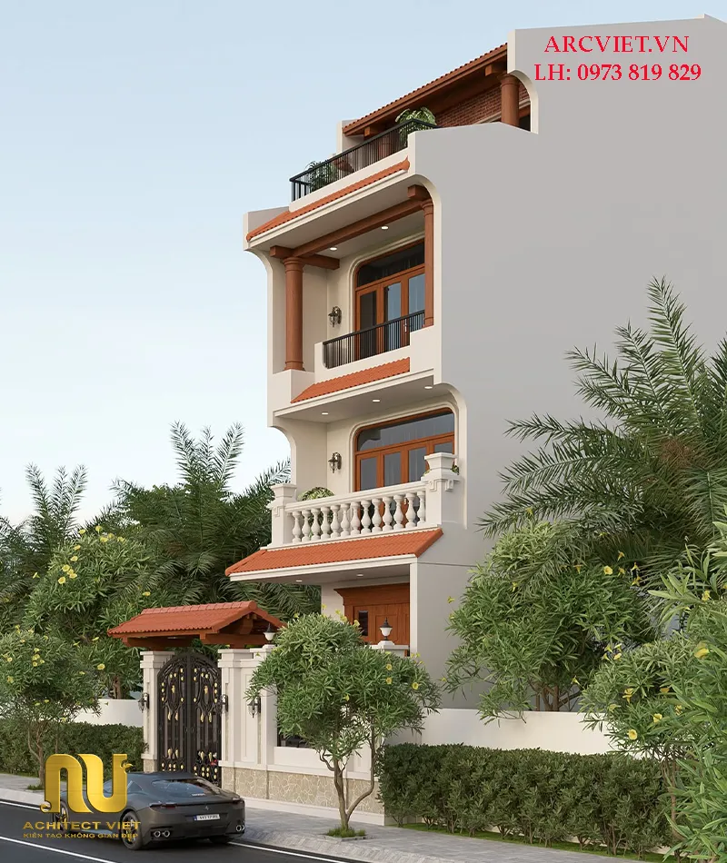 Nhà ống mặt tiền 8m 4 tầng