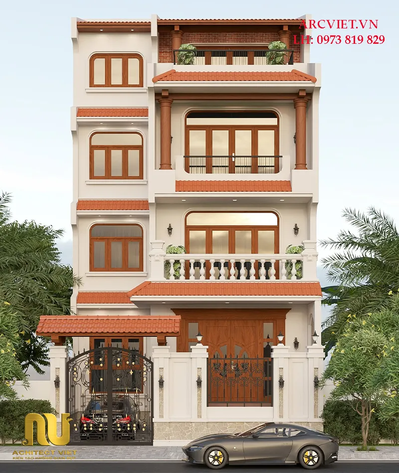 Nhà ống mặt tiền 8m 4 tầng