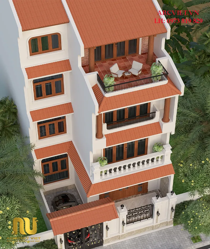 Nhà ống mặt tiền 8m 4 tầng