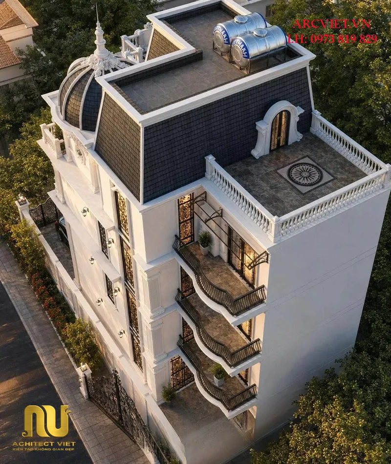 Biệt thự mặt tiền 8m 3 tầng