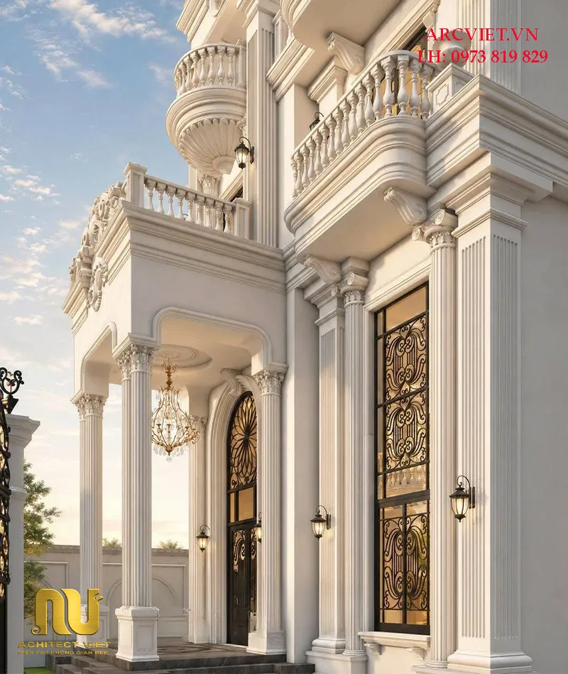 Biệt thự mặt tiền 8m 3 tầng