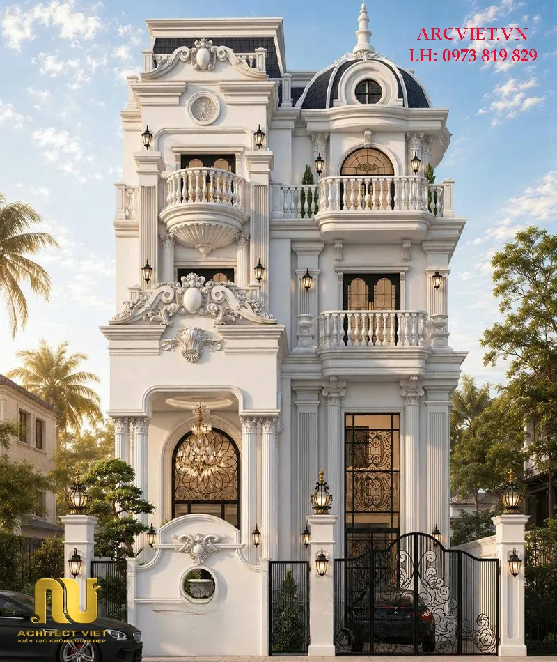 Biệt thự mặt tiền 8m 3 tầng