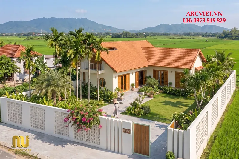 Nhà chữ L 1 tầng 4 phòng ngủ