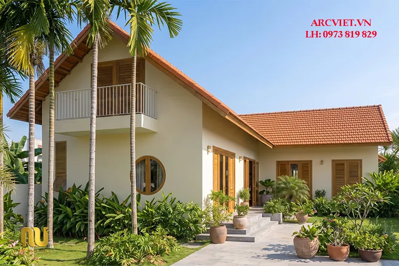 Nhà chữ L 1 tầng 4 phòng ngủ