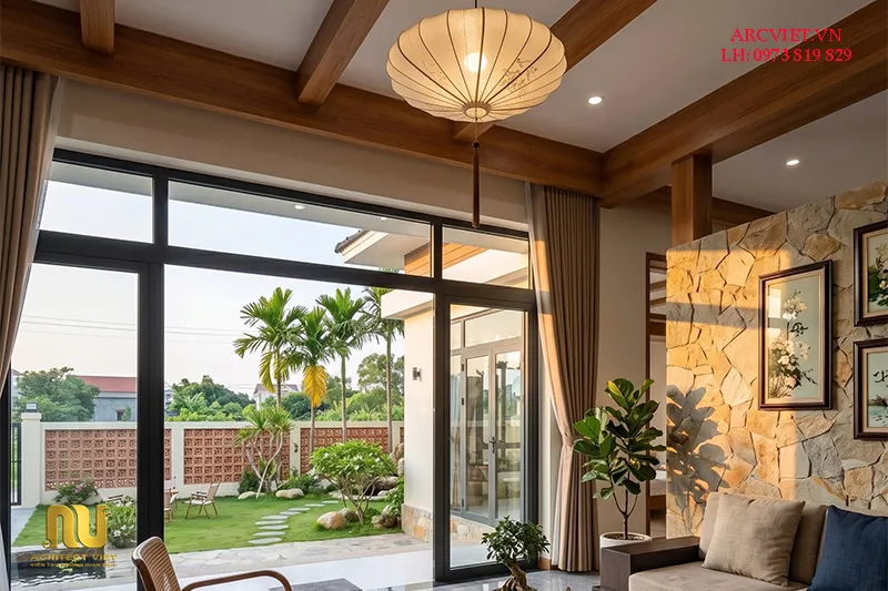 Nhà chữ l mái nhật 1 tầng