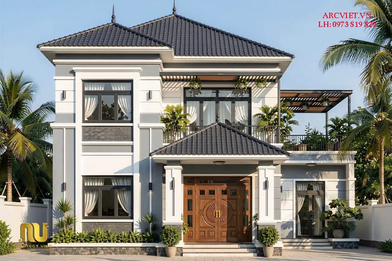 Nhà mái nhật 2 tầng 8x12m