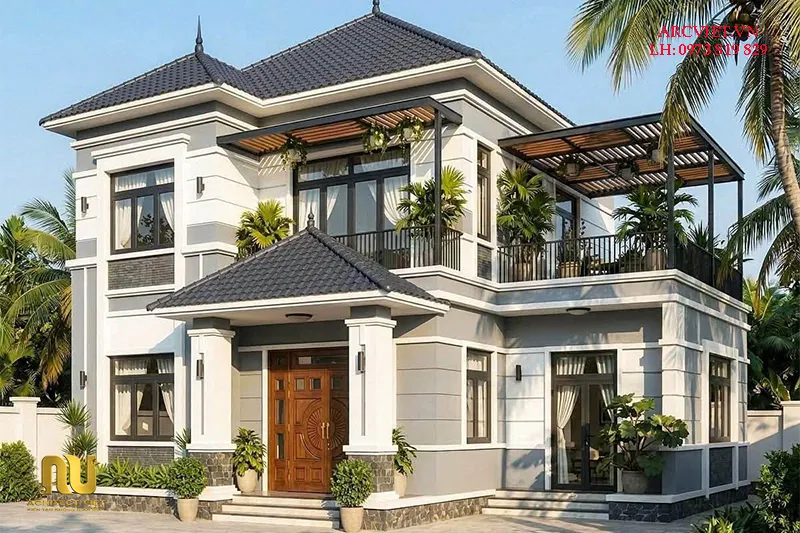 Nhà mái nhật 2 tầng 8x12m