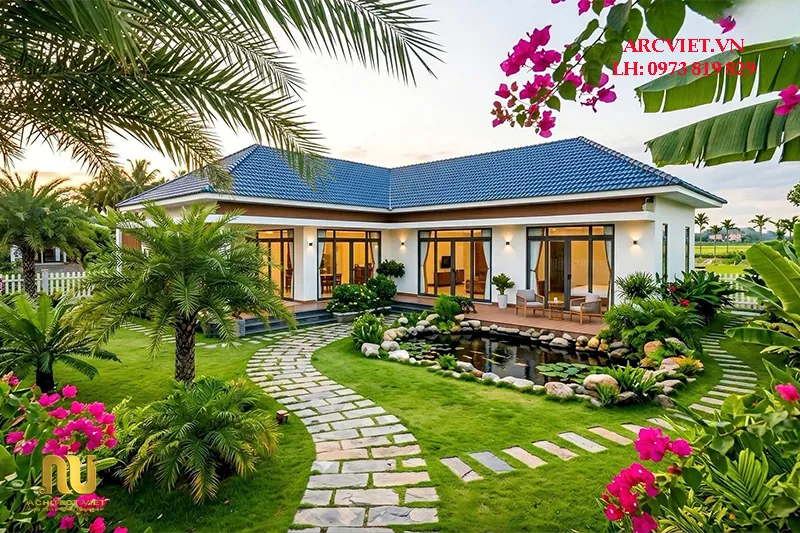 Nhà mái Nhật chữ L cấp 4
