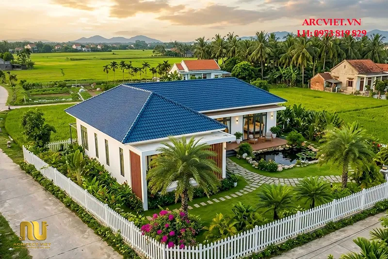Nhà mái Nhật chữ L cấp 4