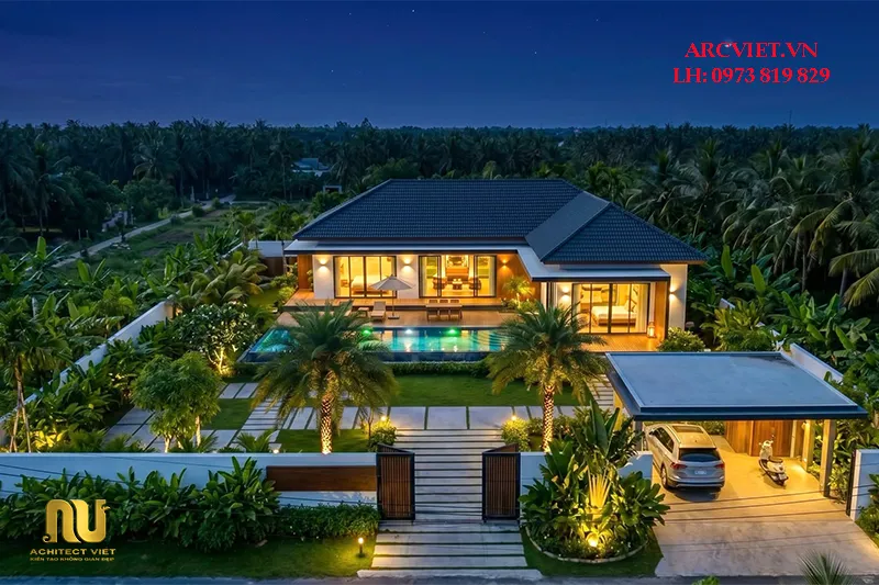 Nhà mái Nhật chữ L cấp 4