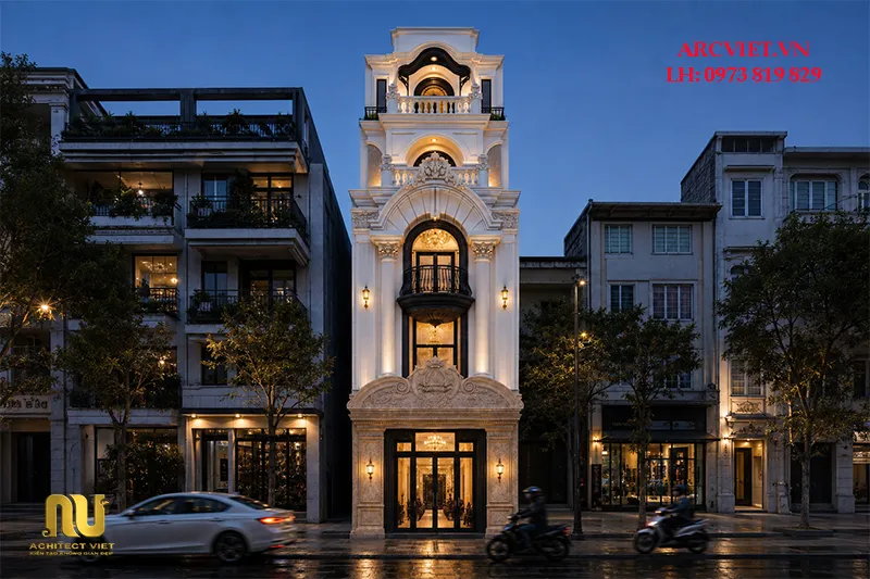 Mặt tiền nhà phố 5m 4 tầng kinh doanh