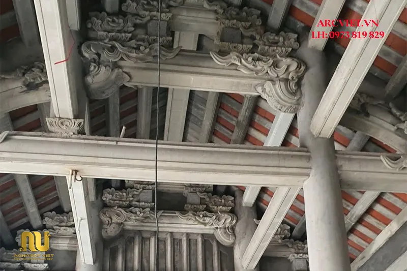 Mẫu Nhà Bê Tông Giả Gỗ 2 Trái 3 Gian