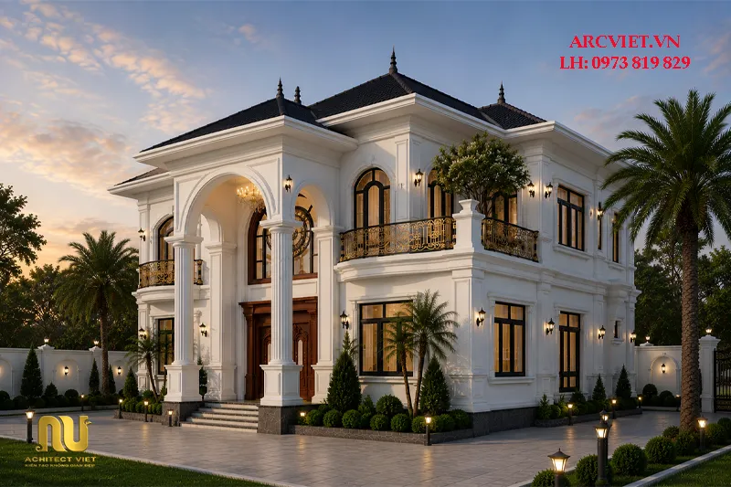Mẫu nhà mái nhật 2 tầng mặt tiền 12m