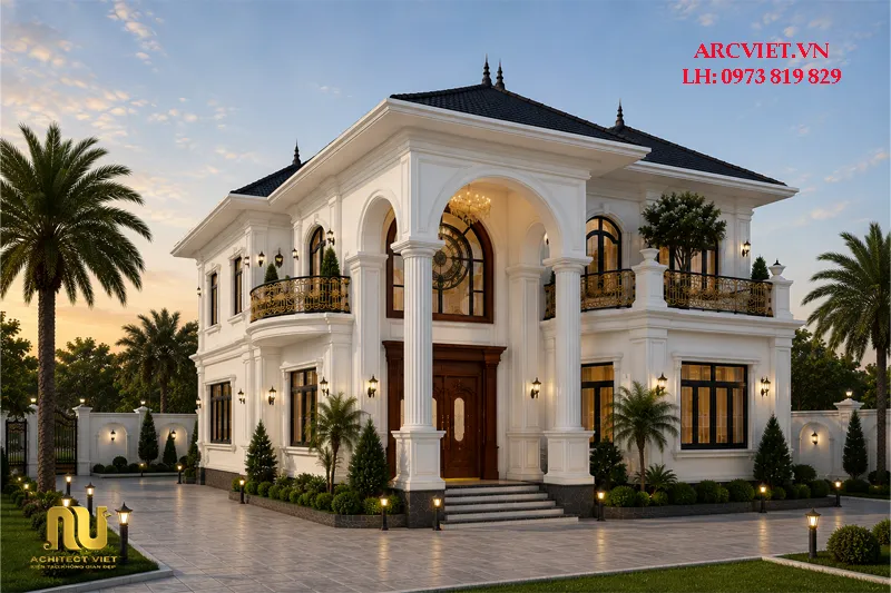 Mẫu nhà mái nhật 2 tầng mặt tiền 12m