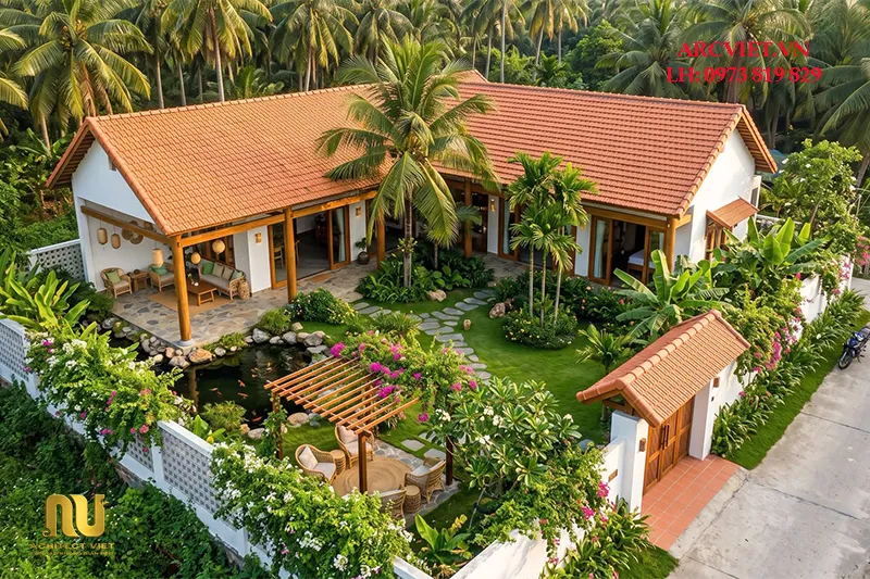 Nhà mái Thái chữ L 1 tầng