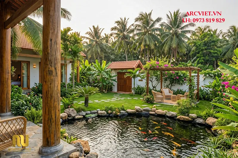 Nhà mái Thái chữ L 1 tầng