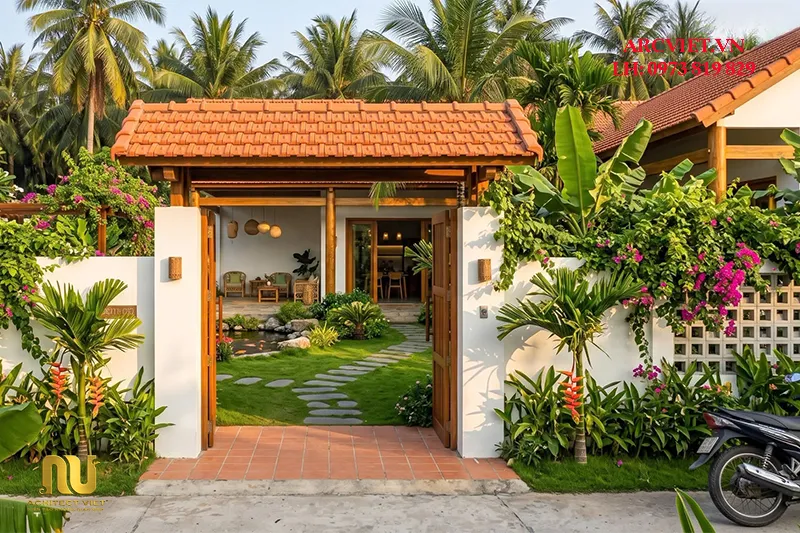 Nhà mái Thái chữ L 1 tầng