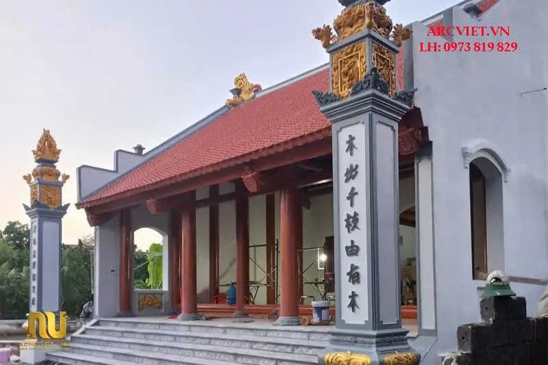 Nhà Thờ Họ 3 Gian Bê Tông Giả Gỗ