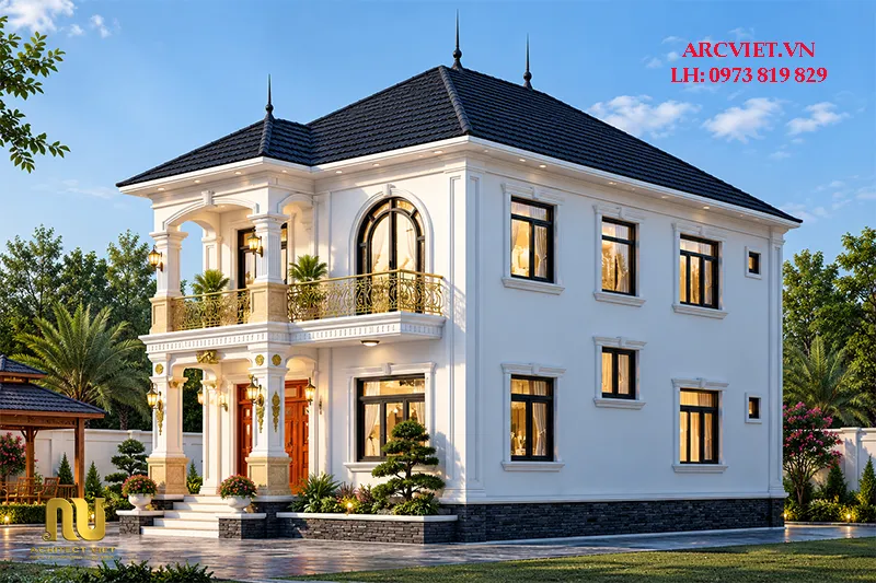 Mẫu Nhà 2 Tầng Rộng 10m