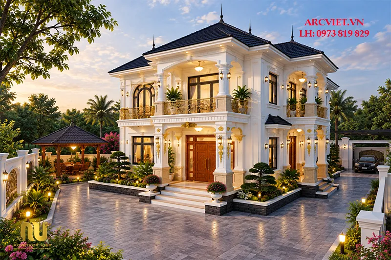 Mẫu Nhà 2 Tầng Rộng 10m