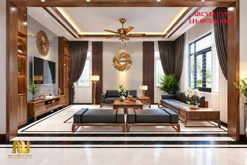 Mẫu nhà mái nhật ngang 12m 2 tầng